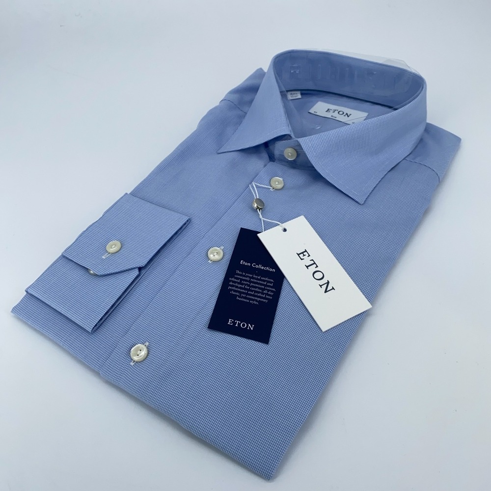 Eton Dress Shirt Mens‎ XL 17 - 43 White Fine Twill Slim Fit Collared Button Up